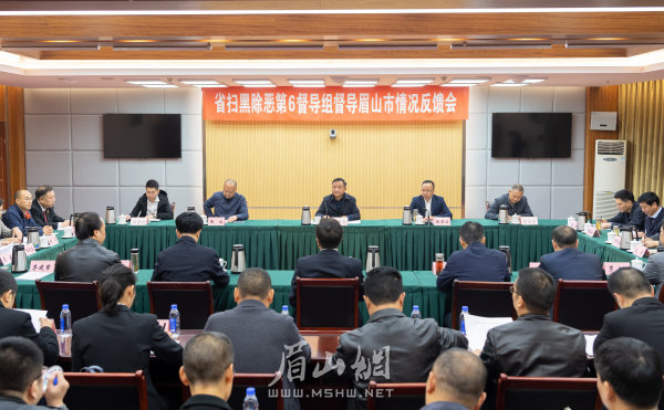 1日,省掃黑除惡第6督導組督導眉山市情況反饋會在市會議中心召開。楊槐 攝.jpg 1日,省掃黑除惡第6督導組督導眉山市情況反饋會在市會議中心召開。楊槐 攝.jpg