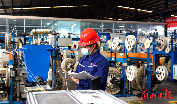 眉山天府新區企業正全力以赴忙生產。